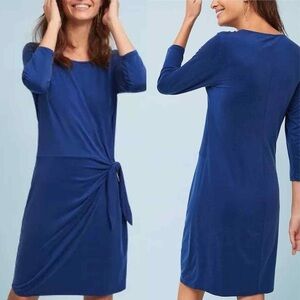 Anthropologie Dress Dolan Sanibel Jersey Stretch Knit Side Knotted Mini …
